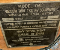 Model OAL Vacuum Tube Testing Equipment & Tubes - 4