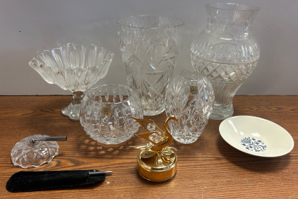 Crystal Vases, Beautiful Gold Swan