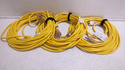 (3) Yellow Jacket Heavy Duty Extension Cords 50ft.