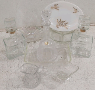 (3) Crystal Decanter (1) Crystal Serving Ware and More!!
