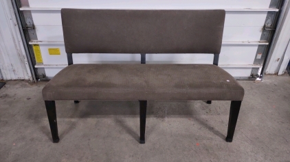 53"x 20"x 34" (Dark Brown) Kitchen Table Bench w/ (Gray) Padding