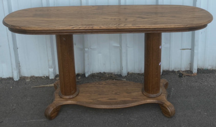 Wooden Oval Entry Stand 54&rdquo;x16&rdquo;x28&rdquo;