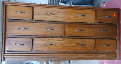 (1) 8-Drawer Dresser - 64" &times; 18" &times; 30"H