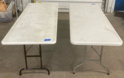 (2) 6 Foot Straight Plastic Tables