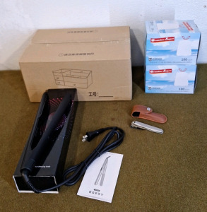 (1) Flat Iron Hair Straightener. (1) Bathroom Organizer Tray & More