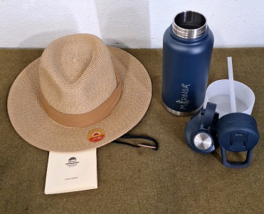 (1) Furtalk, Panama Hat & (1) 32Oz, Stainless Steel, Vacuum Insulated Bottle