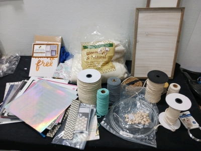 Craft Supplies String Metal hoops Cotten Batting.