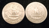 (2) 1963 Silver Washington Quarters- Authenicated - 2