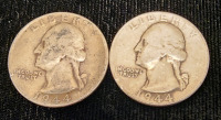 (2) 1944 Silver Washington Quarters