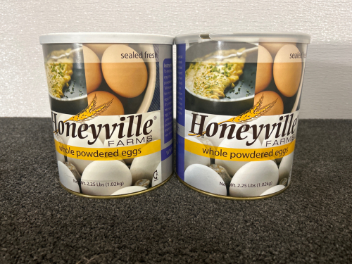 (2) Cans of Honeyville Farms Whole Powdered Eggs