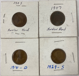 (4) Vintage Pennies