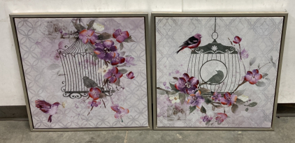 (2) Bird Print Wall Decor