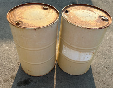 (2) Metal Barrels