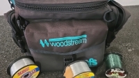 (1) Wood Stream Fishing Bag (6) Different Fishing Reels (1) Mango Spot Fish Weight Device (1) Film Cannister of Swivels (5) Different Kinds of Fishing Line - 11