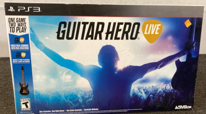 PS3 GUITAR HERO LIVE (BOX IS UNOPENED STILL SEALED) PLEASE INSPECT.