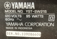 YAMAHA Subwoofer YST-SW215. BB4 - 4