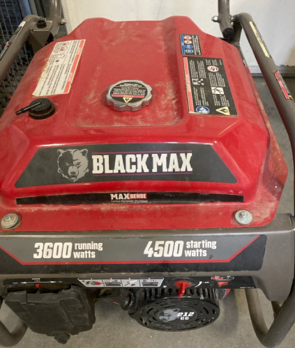 Black Max 4500 Starting Watts & 3600 Running Watts Generator. BBFN