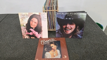 (1) Set of 34 Records Including But Not Limited to Loretta Lynn, Hank Williams and Connie Francis