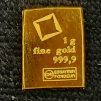 1g 999,9 Fine Gold Valcambi Suisse Bar