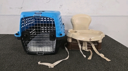 (1) Dog Crate for Small Dogs (1) Portable Foldable Booster Chair