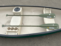 13' Green Canoe with Pair of Canela Paddles - 3