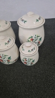 (1) Set of 4 Strawberry Printed Storage Jars - 2