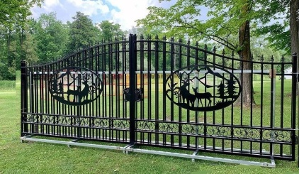20' Wrought Iron Custom Driveway Gates -Idaho ELK Wildlife