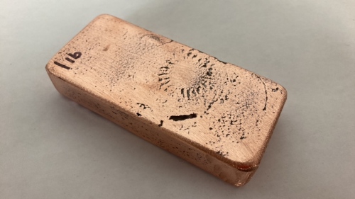 1 Lb Hand Poured Copper Ingot