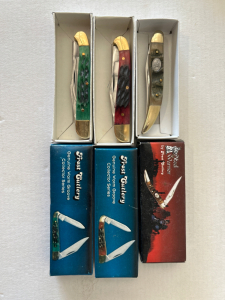 (3) Small Frost Cutlery Folding Knives