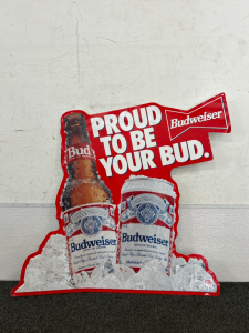 29"x 28" Metal Budweiser Sign