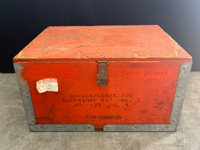 Vintage Shower/ Washstand and Water Pump in Wooden Box