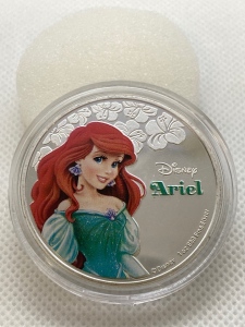 1 Troy oz .999 Fine Silver Plated Disney "Ariel" Round