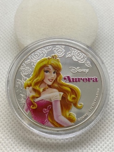 1 Troy oz .999 Fine Silver Plated Disney "Sleeping Beauty" Round