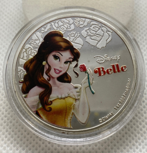 1 Troy oz .999 Fine Plated Silver Plated Disney "Belle" Round