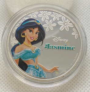 1 Troy oz .999 Fine Silver Plated Disney "Jasmine" Round