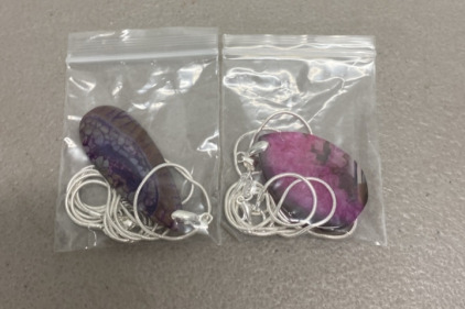 (2) Pink/Purple Stone Necklaces