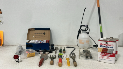 Assorted Gardening Tools, Garage Door Components, Golf Balls and More!