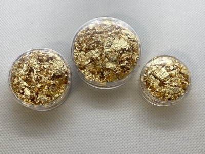 (3) Small Jars Of Gold Foil