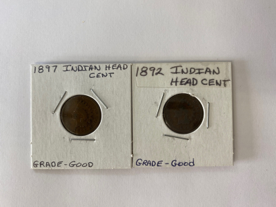 1892 and 1897 Indian Head Cents