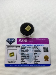 Yellow Sapphire Emerald Cut Gemstone