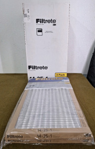 (1) Box Of (6) 3M Basic, Pleated, Filtrete, 3-Packs, 14" x 25" x 1"