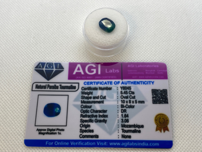 Paraiba BiColor Tourmaline Oval Cut Gemstone