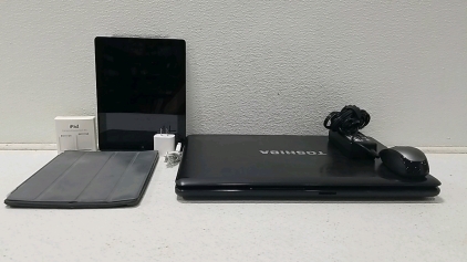 iPad w/ Connection Kit, Toshiba Laptop w/ Charger And Mouse