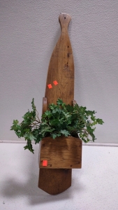 Wooden Plant Hanger w/ Fake Plant Inside