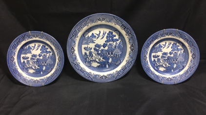 (3) Churchill Staffordshire English Plates