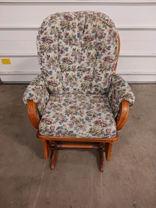 Floral Rocking Chair With Footstool