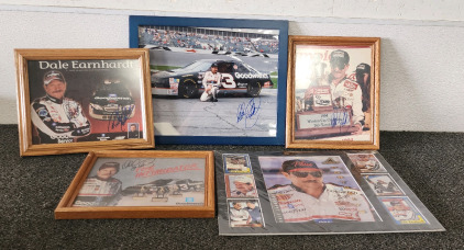 (4) Dale Earnhardt Autographed Framed Photos, Card Collection