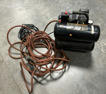 Twin Tank 2-HP Air Compressor with Hose