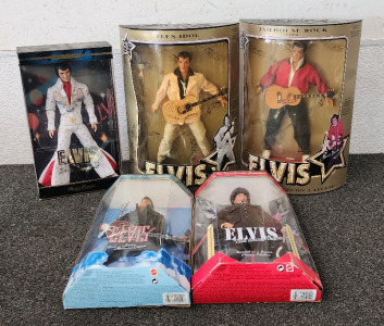 (5) Elvis Presley Mattel Collor Dolls In Original Boxes