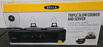 (1) Bella Triple Slow Cooker and Server